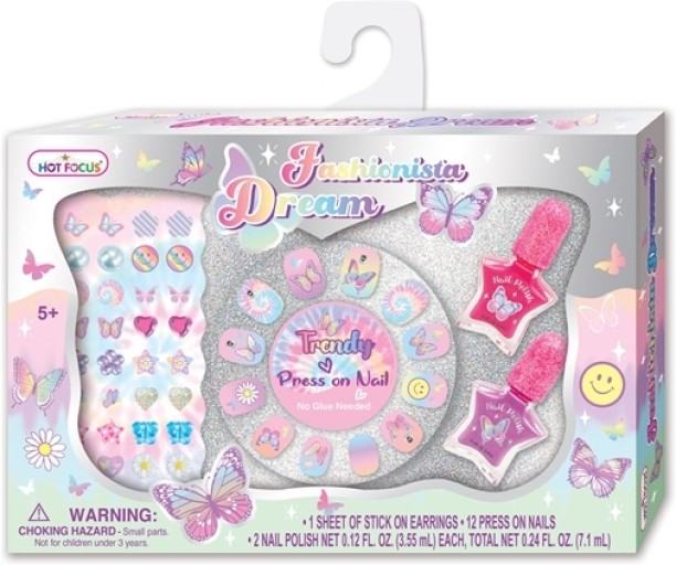 HOT FOCUS Tie Dye Butterfly Fashionista Dream Nail Kit