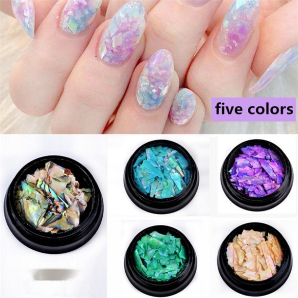 Mbeauty 3D Irregular Shell Flakes Nail Art Decoration - 5Pcs