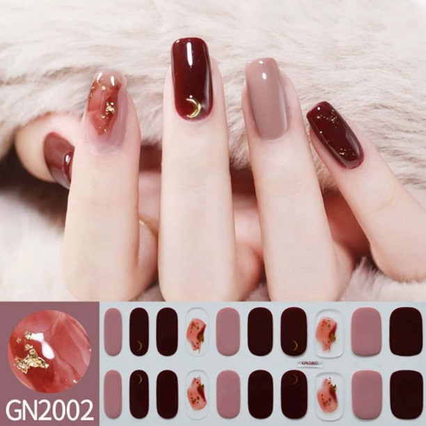 OEM Semi Cured Gel Nail Strips, Works with Any UV/LED Lamps, Salon-Quality, Long Lasting, Easy to Apply & Remove