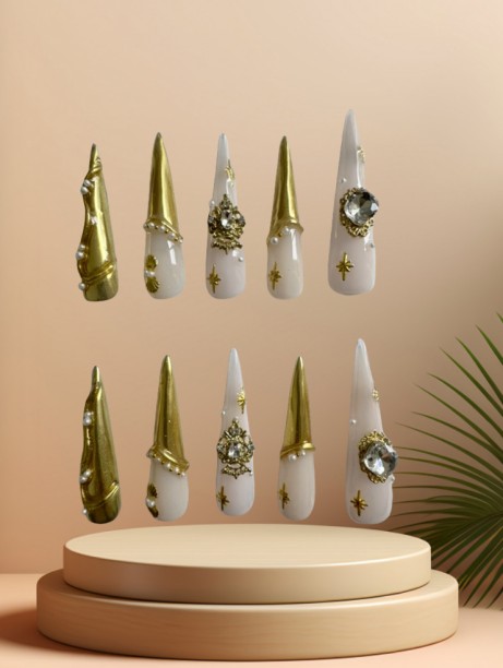 Starry Press on nails