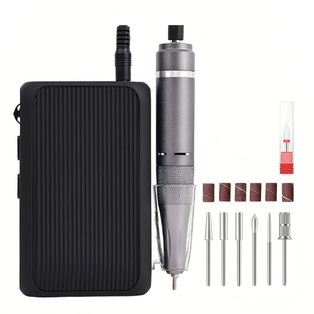 Nailtion Professional 38,000 RPM Rechargeable Nail Drill Grinder Kit With Bits(Black) Nail Drill Machine