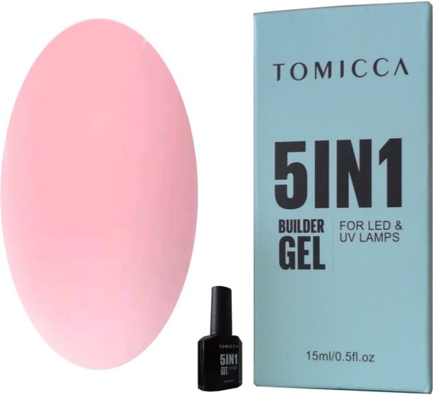 TOMICCA Peach Pink 5IN1 Nail Builder Gel - Long Lasting & Quick Dry UV/LED