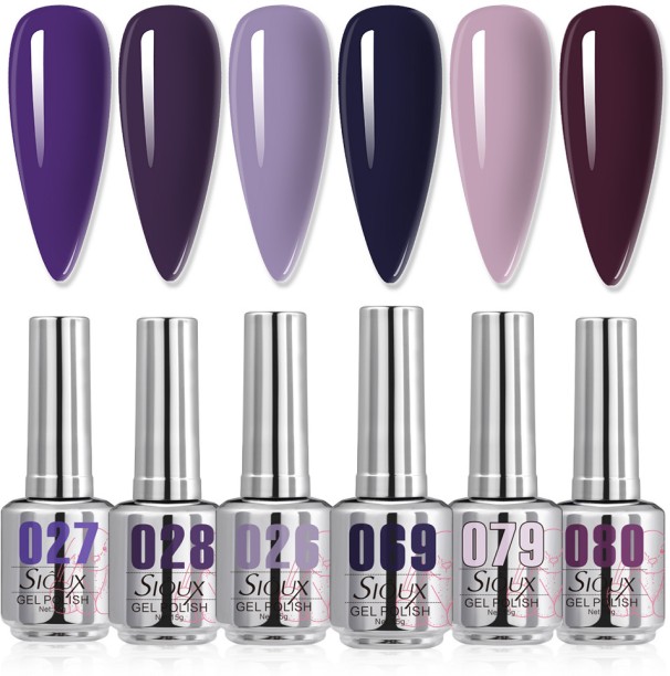 Nailtion Sioux Royal Purple Gel Polish Collection - 6 Piece (15ml Each)