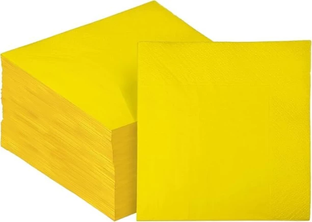 Serviettes 2 Ply Yellow Paper Napkins
