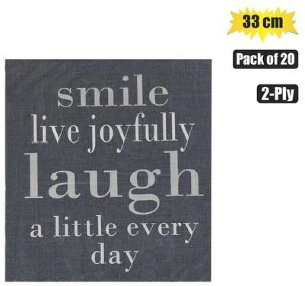 General Merchandise Serviettes 2ply 33cm 20pc sayings Multicolour Paper Napkins