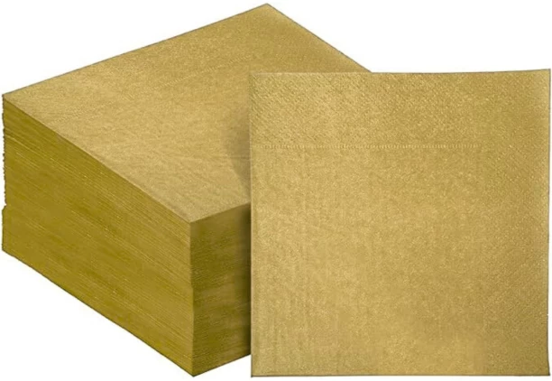 Serviettes 2 Ply Gold Paper Napkins