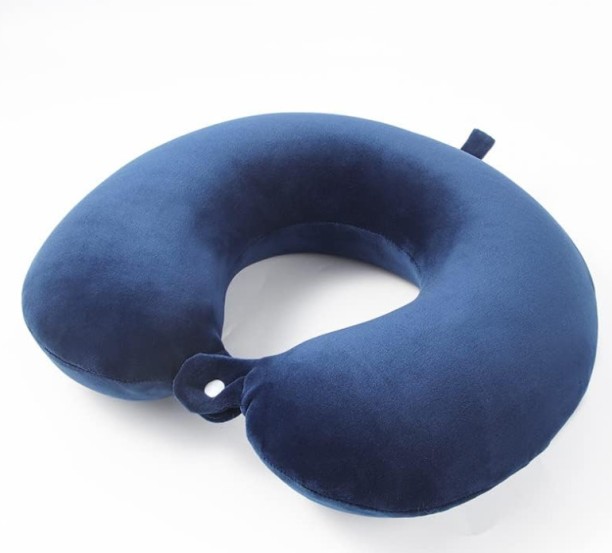 Generic Soft Car Neck Pillow, Travel Pillow with Foam Particles for Comfort on Airplanes, Cars and Home and Office Use (BLUE) Neck Pillow