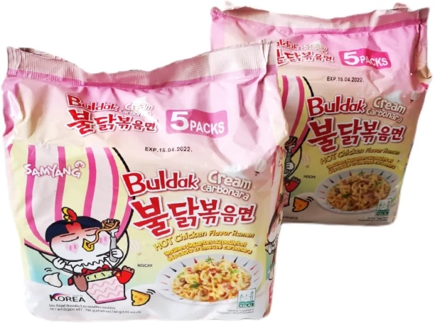 Umlozi Samyang Hot Chicken Noodle Carbonara Cream - 10 Pack Hakka Noodles