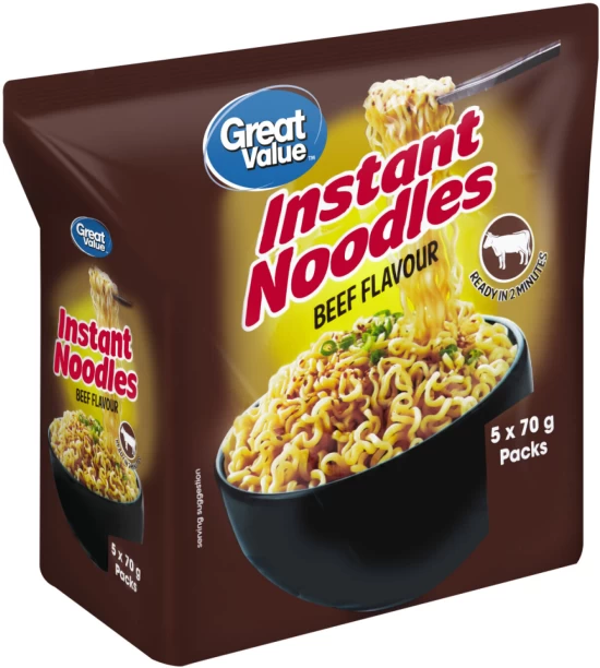 Great Value Beef Flavour Instant Noodles
