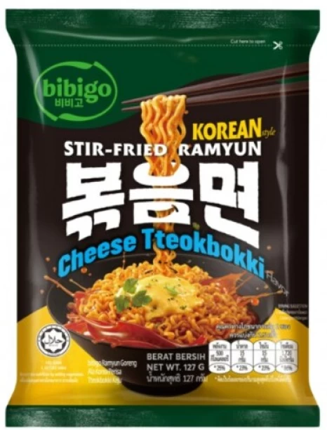 Bibigo Korean Stir-Fried Ramyun Noodles - Cheese Tteokbokki - Case Instant Noodles