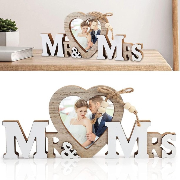 Hero Wedding White Marble Table Photo Frame