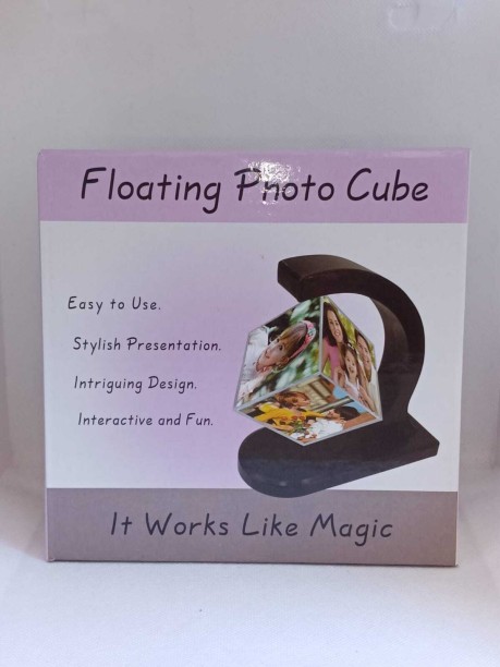 Floating Photo Cube Plastic Table Photo Frame