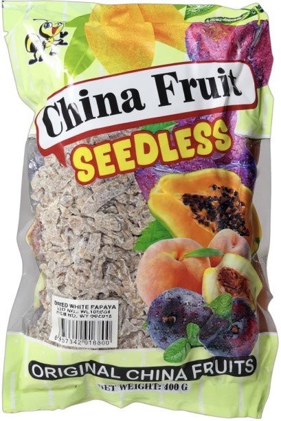 China Fruit Seedless Dried White Papaya 400g Papaya