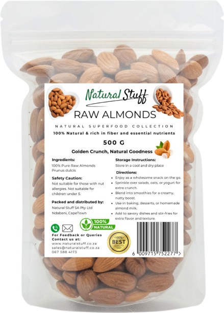 Natural Stuff Premium Raw Almonds Almond 2pack Almond