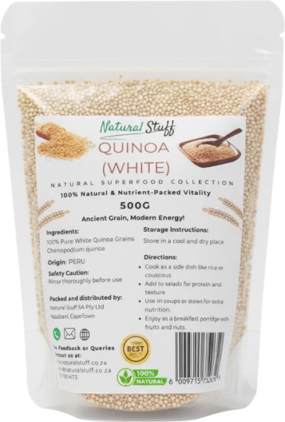 Natural Stuff Premium White Quinoa - High Protein Superfood Grain Quinoa