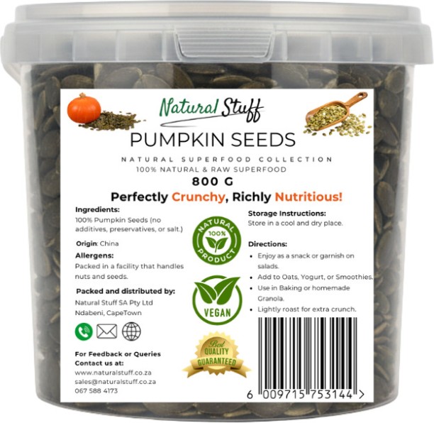 Natural Stuff Premium Raw Pumpkin Seeds-Tub Pumpking Seed