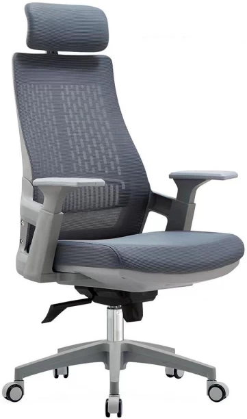 WGYI A2020 Office Chair (Grey) - Neck Rest Office Executive Chair