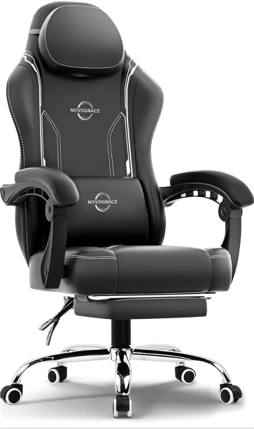 Novogracz VALKYRIE Elite Gaming Chair - Reclining Ergonomic + Footrest Office Executive Chair