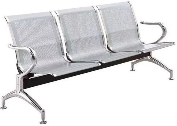 3 seater steel reception waiting area bench - assembled 3-seater steel bench Office Visitor Chair