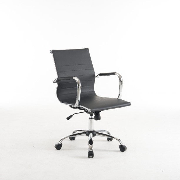 WGYI 928H Mid Back Office Chair (Black) PU Leather Office Executive Chair