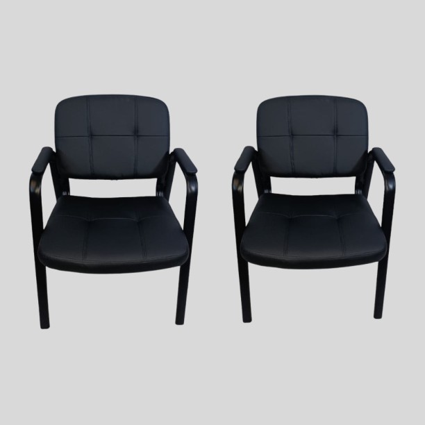 SMTE Leather Office Chair set of 2 - Black Office Conference Chair