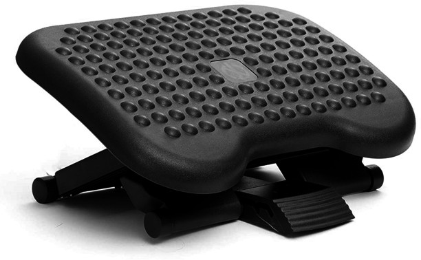 Heartdeco Black Adjustable Office Under Desk Footrest Office Stacking Chair