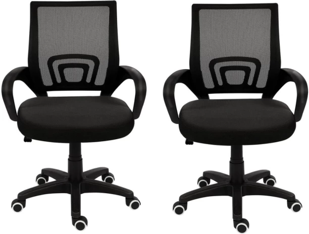 R AND E Office Chairs Ergonomic Mid-Back -2 Pack –Black Colour Office Adjustable Arm Chair
