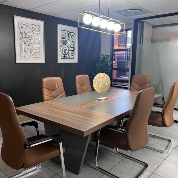 GOF FURNITURE TC-Q736-2.4 & 705 - Rammy Boardroom Table with 6 Camo Office Chairs Conference Table