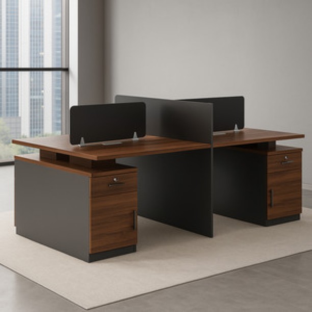 kc furn Cameron 4 Person Desk Office Table