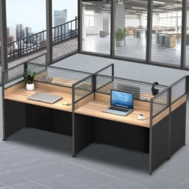 QandAHome Henley 4 Seater Workstation Office Table