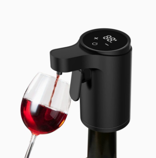 spark Wine Dispenser Automatic Wine Dispenser Intelligent Sensor Wine Pump with Touch Bar Control Red Wine Whiskey - Electric Decanter (Black) 600 ml Cooking Oil Dispenser