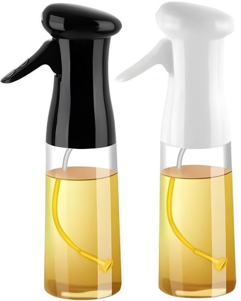 Danny Home Oil Sprayer Set, 2-Pack, Black and White, Bottles with Trigger Spray 200 ml Cooking Oil Sprayer Set