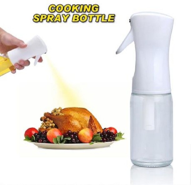 SA TRADE Glass Oil Dispenser Bottle - Oil Spray Bottle White 200 ml Cooking Oil Sprayer