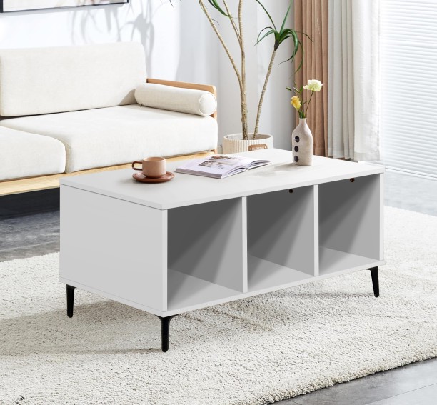 Click Furniture Bria Coffee Table White Engineered Wood Side Table