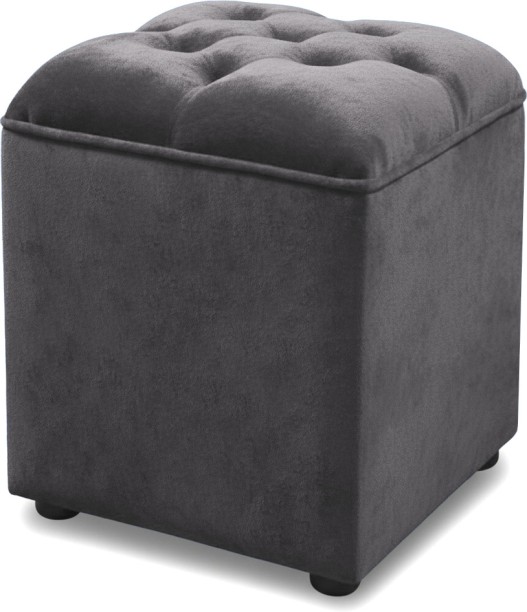 CHERRYHANG Velvet Tufted Ottoman Footstool, Button-Detail Design Fabric Standard Ottoman