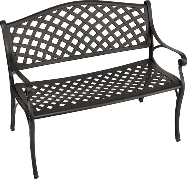 Anray Lattice Bench-BL Metal Lounge Chair
