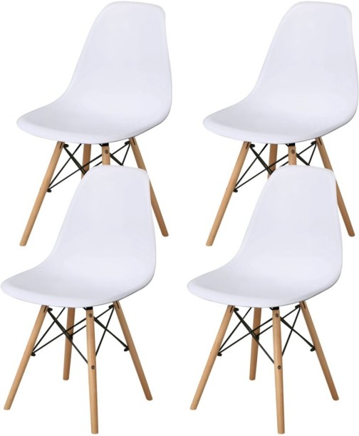 Terrace Leisure 4 Pack Bianco Solid Wood Cafeteria Chair