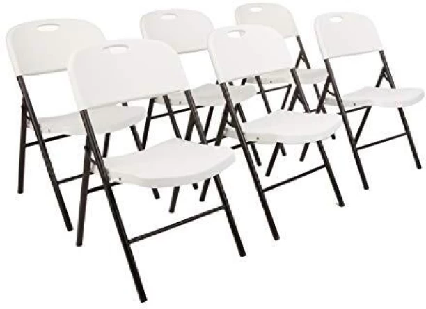 WGYI Folding Plastic Chair (Heavy Duty) 6 Pack Plastic Folding Chair