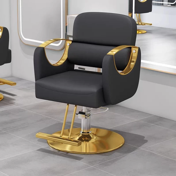 WOODLY Salon Barber Chair Fabric Lounge Chair