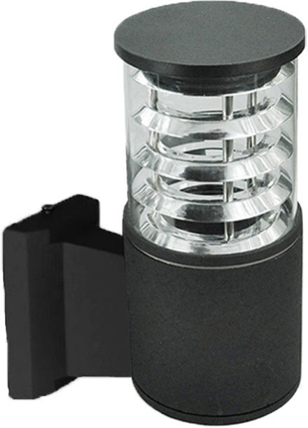 FJC Modern Outdoor Flat top Wall Light with Clear Ribbed Diffuser Post Light Outdoor Lamp