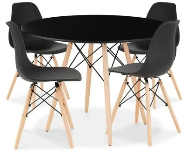 SB- Dining Sets - Round Dining Table with Four Chairs & Solid Wood Legs-800T Multipurpose Table