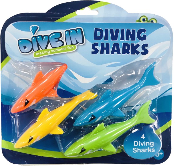 Dive In Diving Sharks - Pack of 4 Pieces Beach Beach Toys & Play Sets