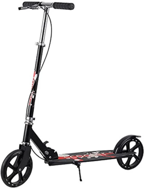 SA TRADE Foldable Scooter 2 Wheels Adjustable Height Adult Kids Scooter with Brake - Black - 1 Pack L 85 cm 4000 g Scooters