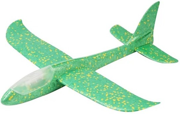 Umlozi Glider Throw Foam Airplane Large Throwing Foam Plane with Lights - Green
