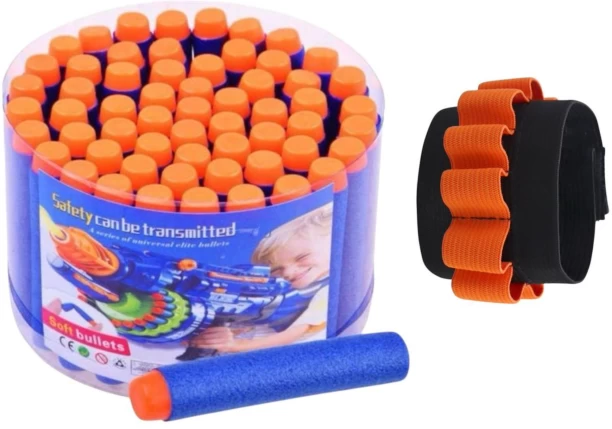 Yadeno Nerf Bullet Refill Foam Darts 7.2 cm - Pack of 60 with WristBand Beach Toys & Play Sets Darts & Plastic Bullets