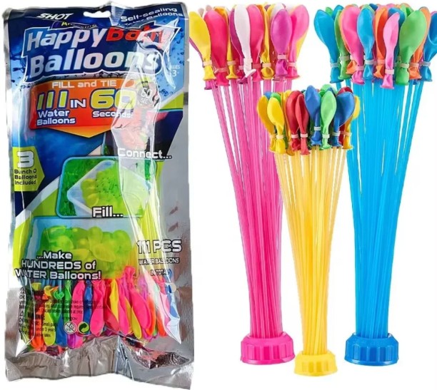 KRS Sales Water Balloons - Rapid Filling, Self Tying (111 Balloons, Colours) Sand Water Table