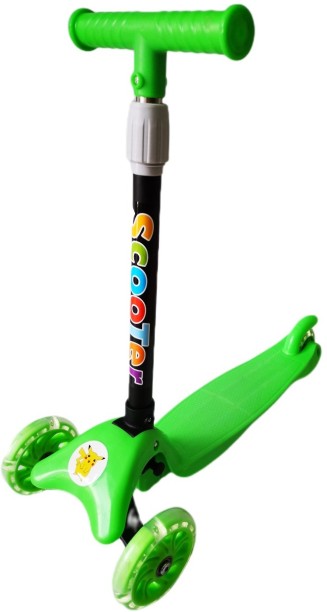 Umlozi Kids T-Bar Scooter- with Brake and Light Up Wheels - Orange Scooters