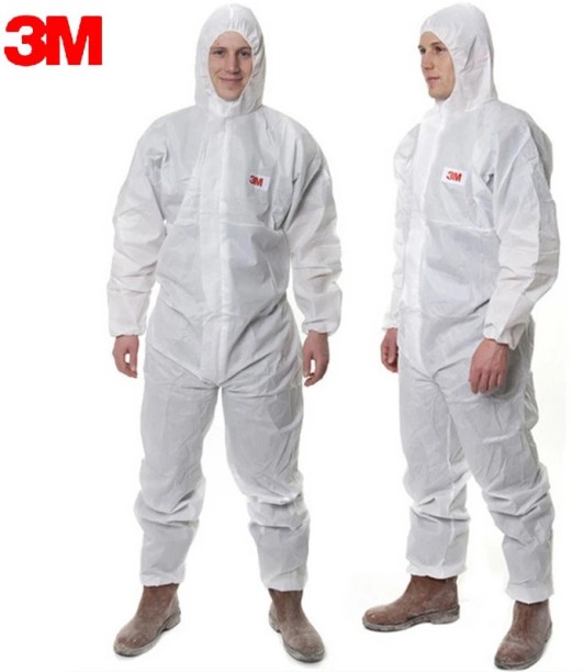 3M Protective Coverall 4515, White, XL Polypropylene Zipper Hooded Paint Coverall for  Men, Women