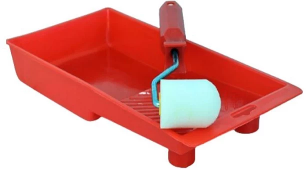 INVESTIFY PAINT ROLLER FOAM 50MM RED TRAY Paint Roller
