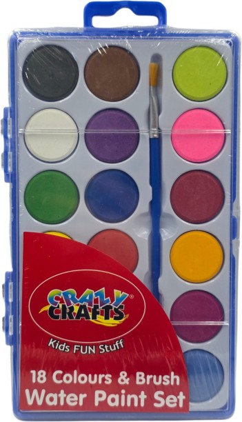 Crazy Craft 18 Water Colours Set with Brush
